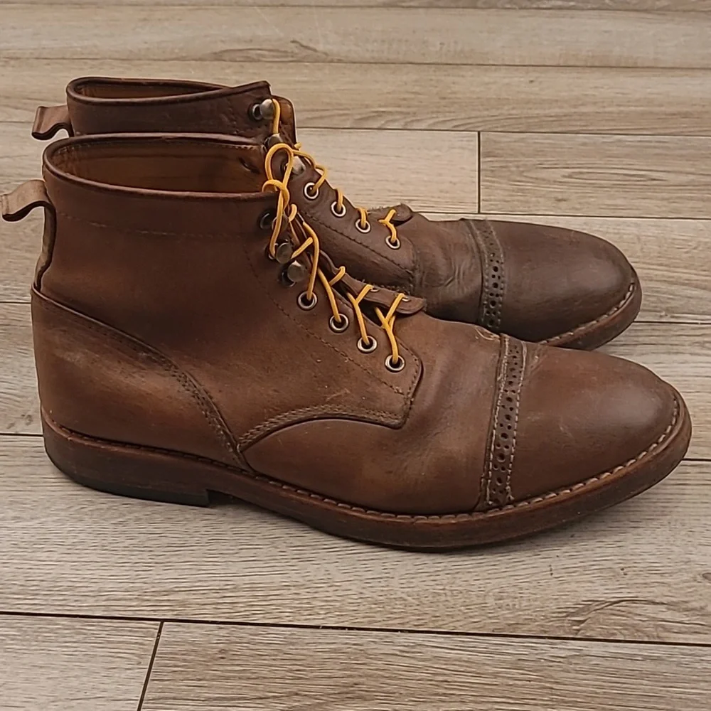 CHEVALIER Rapid Blake Stitched Brown Beige Leather Sz 45 / 11 US‎ Mens Boots